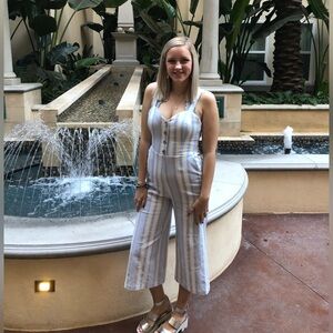 Striped Blue and White Jumpsuit